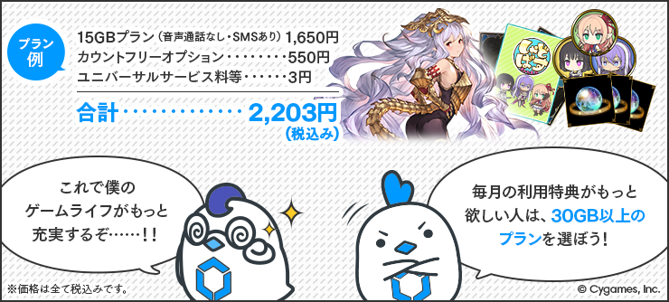 おすすめプラン：10GB + カウントフリー