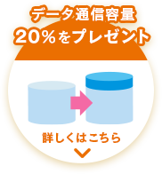 データ通信容量20％をプレゼント