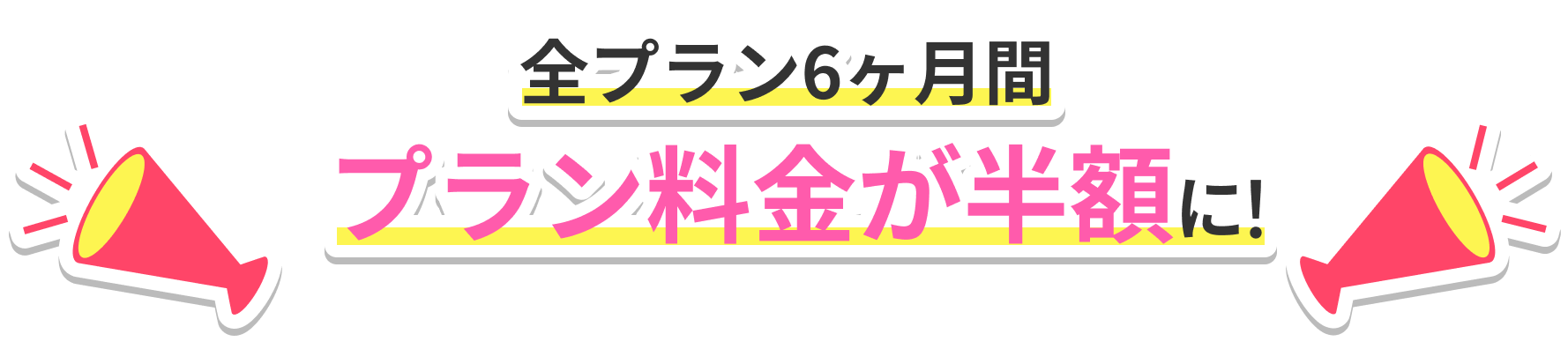 全プラン6ヶ月間プラン料金が半額