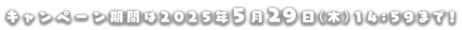 キャンペーン期間は2025年5月29日（木）14:59まで
