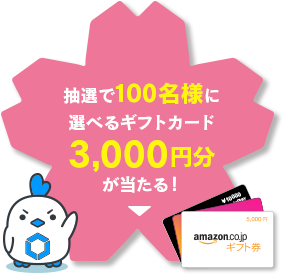 抽選で100名様に選べるギフトカード3,000円分が当たる！