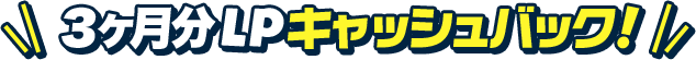 3ヶ月分LPキャッシュバック！