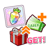 有償ジュエル500個・デイリーレースのチケット3枚・無償ジュエル50個・育成報酬