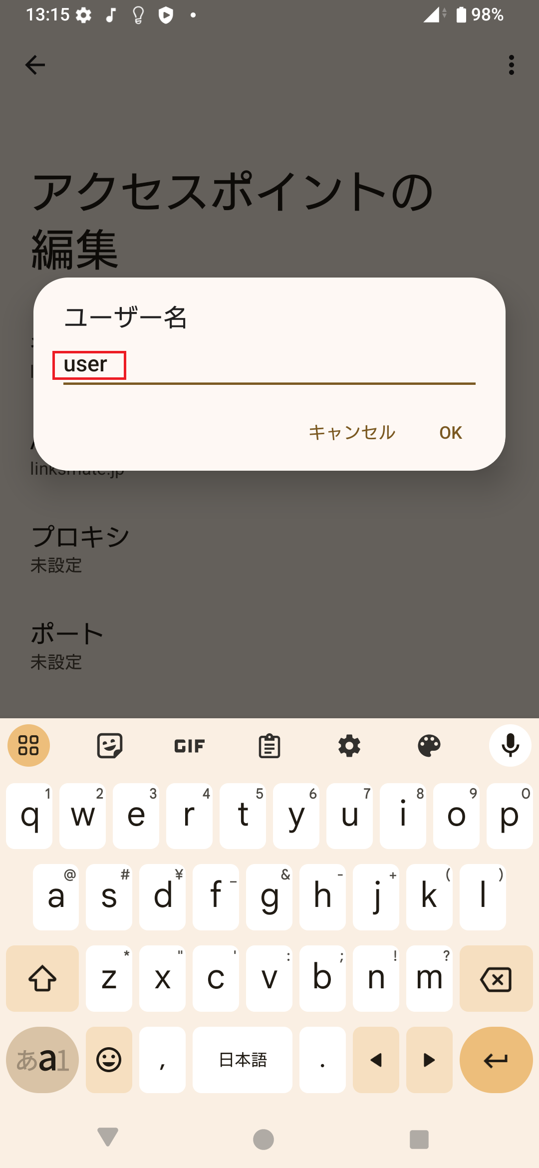 STEP13の設定画面