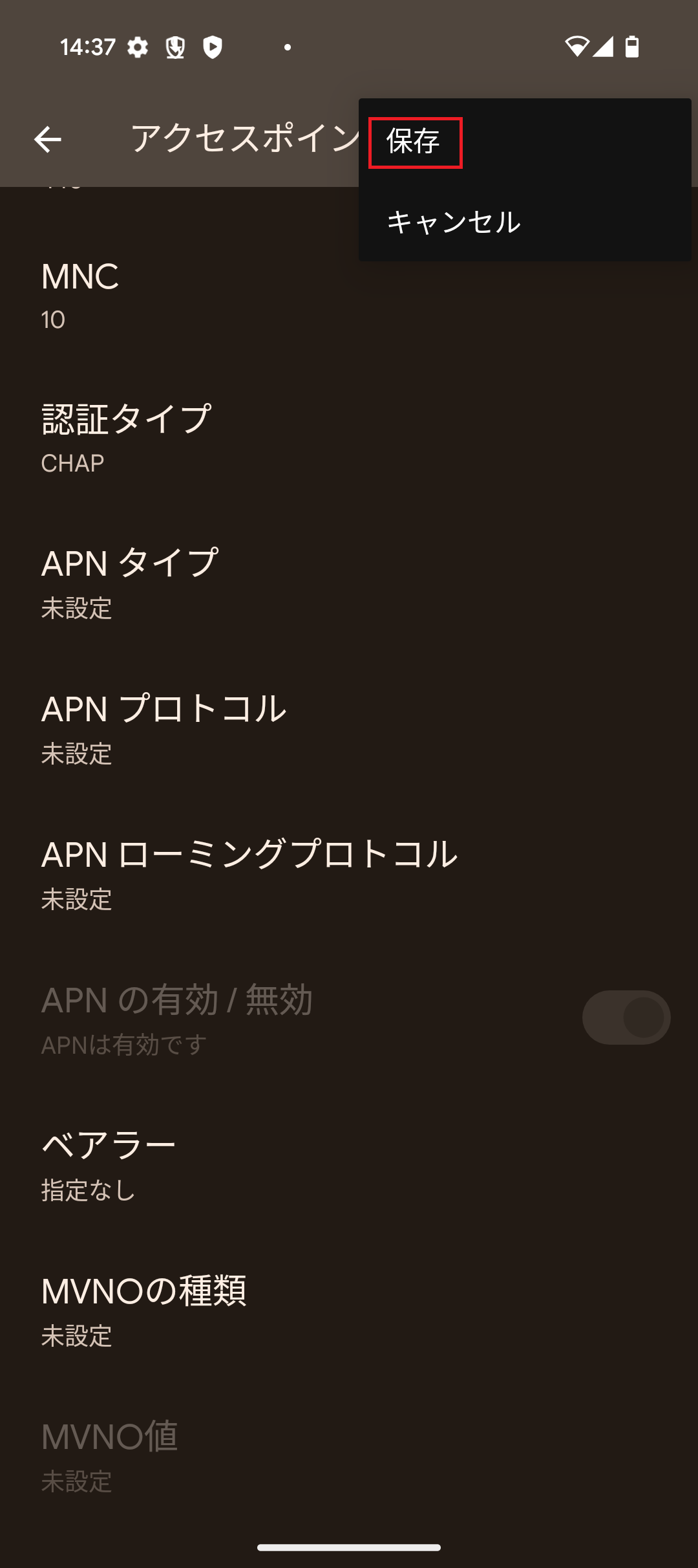 STEP19の設定画面