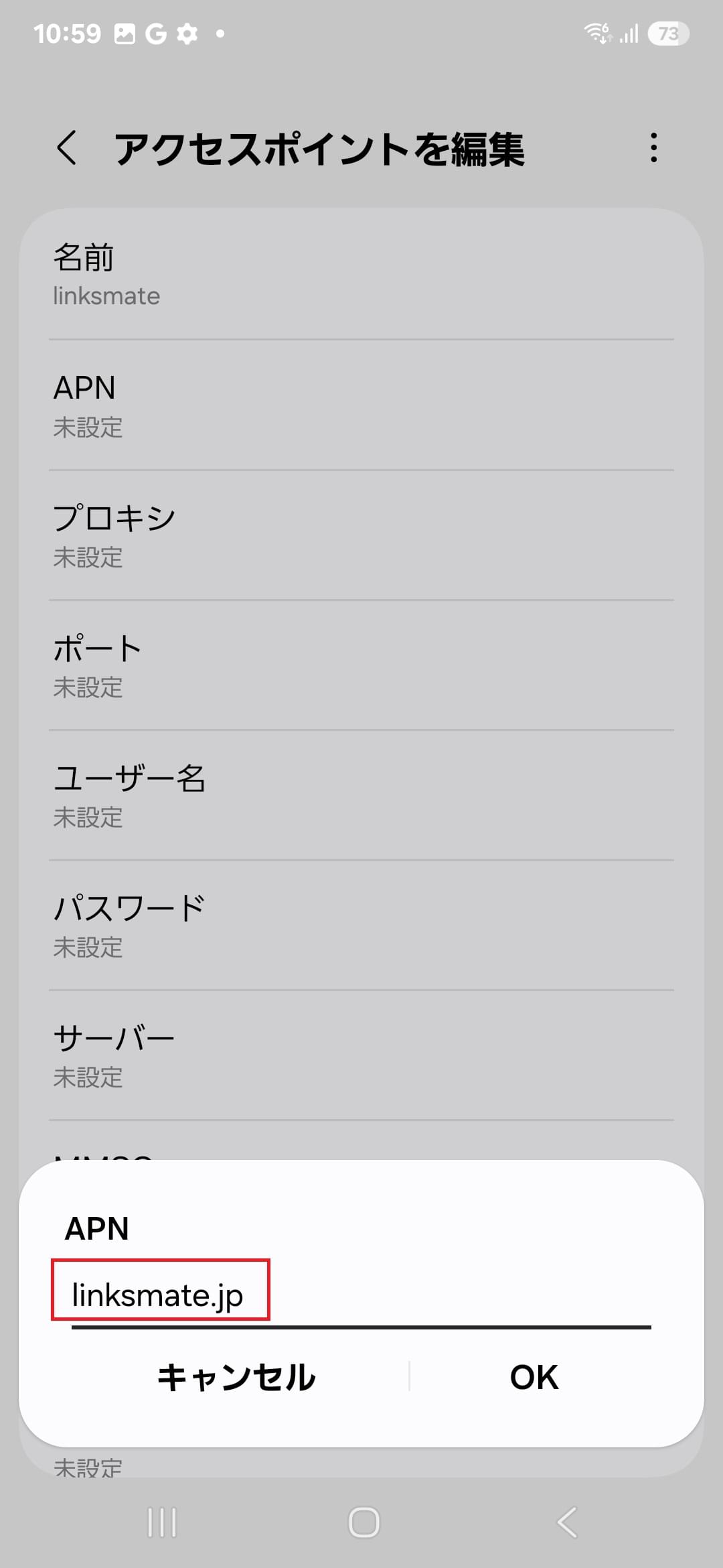 STEP10の設定画面