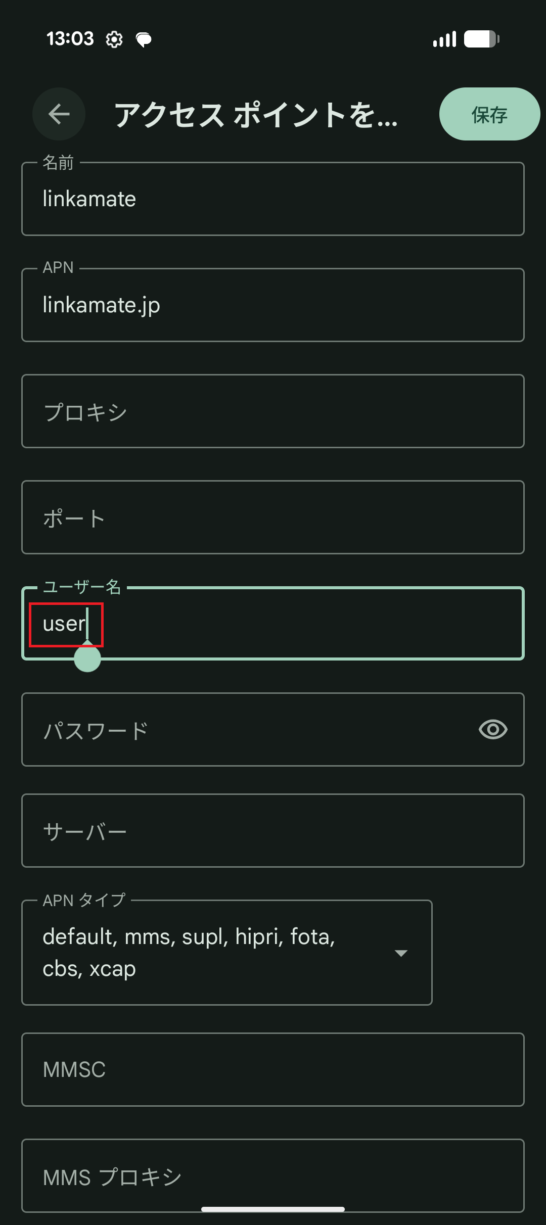 STEP13の設定画面
